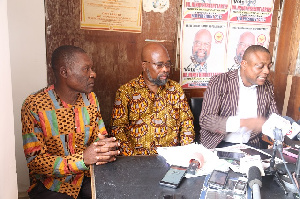 Dr. Henry Lartey(middle) with his running mate and his lawyer Maurice Ampaw