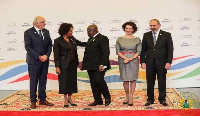 President Akufo-Addo with some representatives at the La Francophonie summit