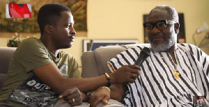 Nana Opoku-Kwarteng [R], father of Ebony speaking to the journalist