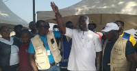 Eric Apeadu Yeboah (middle) emerged winner in Akuapem South polls