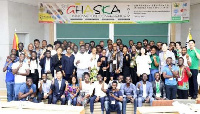 Members of Ghanaian Students in Korea and Associates (GHASKA) in a group photo