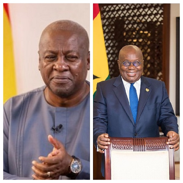 President Akufo-Addo (left) and Former President John Mahama (right)