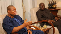 President of Imani Africa, Franklin Cudjoe (left) with President Nana Akufo-Addo