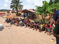 Some of the residents rounded up by the team of Police and military personnel