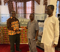 Evangelist, Togo Jesus (middle) making the donation at the Cathedral Secretariat