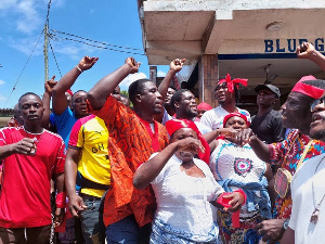 Some of the protesters at jamestown in Accra