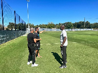 Black Stars head coach Chris Hughton and assistant George Boateng visits Charlotte training facility