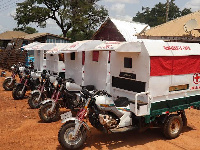 Some of the ambulances on display