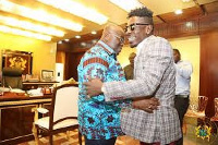 Shatta Wale and President Akufo-Addo when the musician visited the jubilee house in 2017