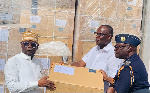 The medicines were recieved by Alhaji Hafiz Adam, the Chief Director of the MoH (left)