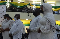 Vice President Dr. Mahamudu Bawumia in church with his family