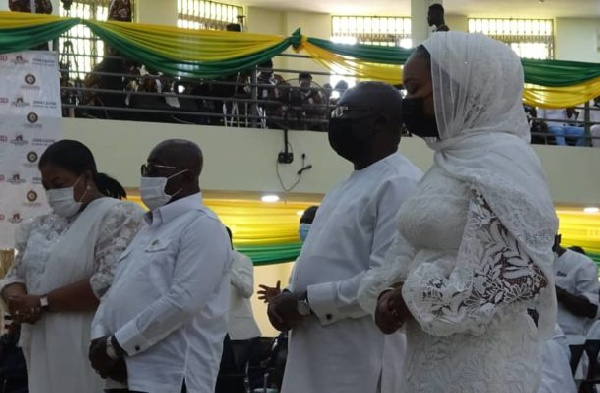 Vice President Dr. Mahamudu Bawumia in church with his family