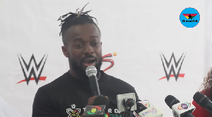 Kofi Kingston addressing the media