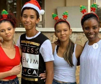 Prof. Elsie Effah Kaufmann (extreme right) with her adorable children