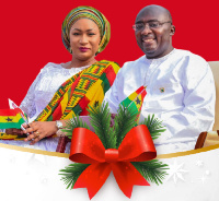 Vice President of the Republic of Ghana, Dr. Mahamudu Bawumia (r) and wife, Samira Bawumia (l)