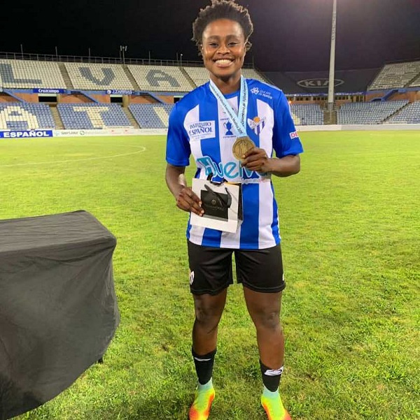 Adubea with her winners' medal