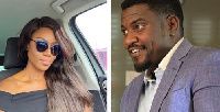 John Dumelo (r) says he's ready to convince Yvonne Nelson (l) to support President Mahama.