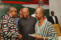 Johnson Asiedu Nketiah (right) with John Mahama and Chairman Ofosu Ampofo