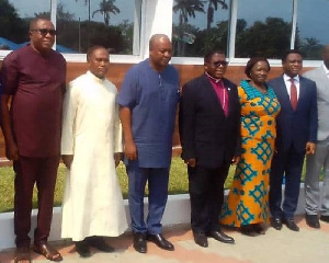 John Mahama (third left) in a group photo with the clergymen