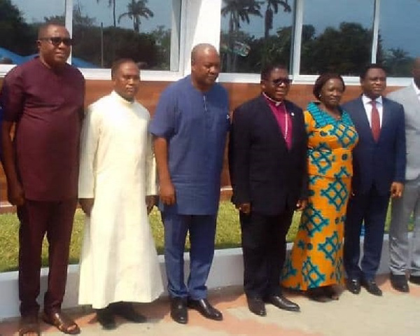 Mahama (third left) in a group photograph with the visiting delegation