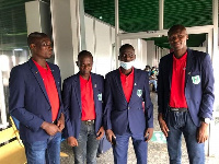 Nigerian referee Jelili Adeniran Ogunmuyiwa and other referees in a group picture