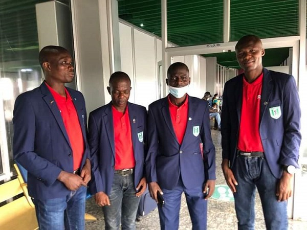 Nigerian referee Jelili Adeniran Ogunmuyiwa and other referees in a group picture