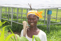 A farmer on her farm