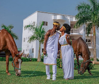 Okyeame Kwame and wife, Annica