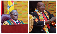 Speakers Alban Bagbin (left) and Aaron Mike Oquaye