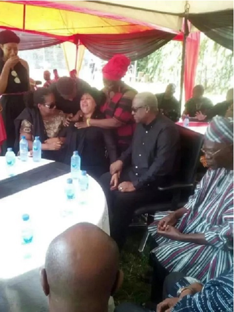 Late Captain Mahama's mother weeping as Former President Mahama consoles her