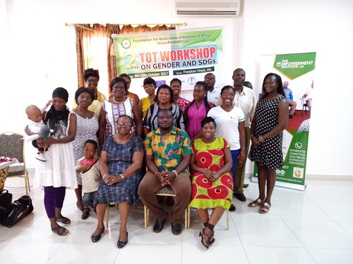 Some participants at the workshop in a group picture after the event