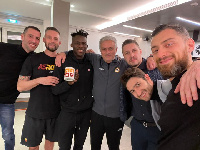 AS Roma striker, Felix Afena-Gyan and his coach, Jose Mourinho