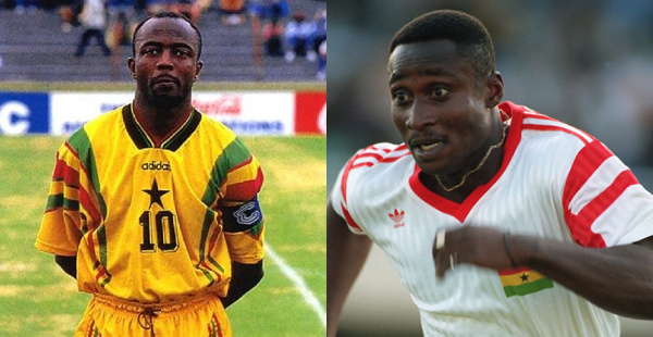 Ghanaian duo Abedi Pele and Anthony Yeboah