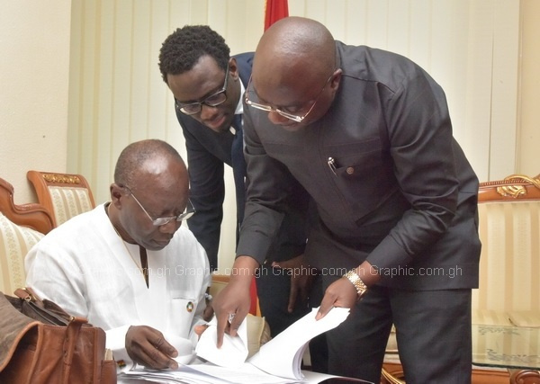 Finance Minister, Ken Ofori-Atta and Vice President, Dr. Mahamadu Bawumia