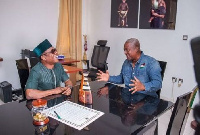 Nigerian actor, Osuofia interacts with President John Mahama.