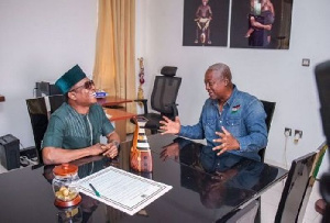 Nigerian actor, Osuofia interacts with President John Mahama.