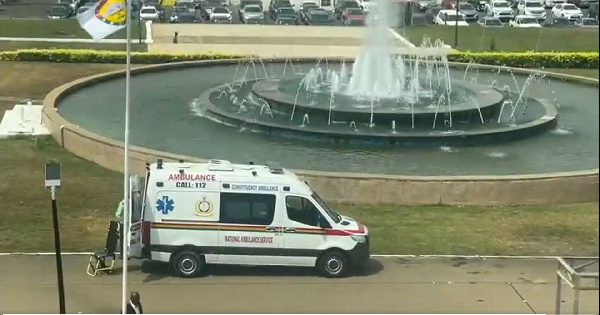 The arrival of the ambulance caused a stir in parliament