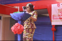 Head Teacher of the school, Emma Opoku addressing the gathering