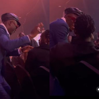 Stonebwoy shares hug with Black Sherif