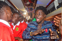 Kuami Eugene jamming with Kotoko players