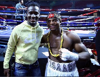 David Accam with Isaac Dogboe