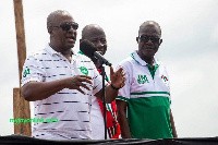 President Mahama addresses supporters at rally.