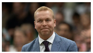 Sir Chris Hoy performed the baton ceremony before the men's cycling sprint finals at Paris