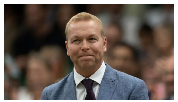 Sir Chris Hoy performed the baton ceremony before the men's cycling sprint finals at Paris