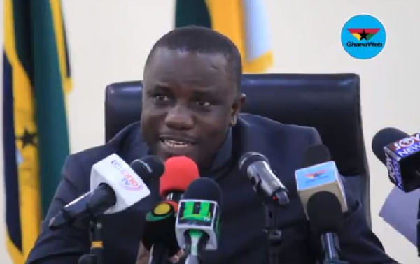 Defence Minister, Dominic Nitiwul addressing the media, Wednesday