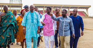 Bishop Agyinasare and Osu Mantse Nii Okwei Kinka Dowuona VI at the party for the less-privileged