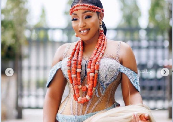 Rita Dominic stuns in her traditional wedding outfit