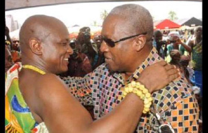 Togbe Afede XIV (left)  John Mahama (right)