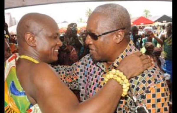 Togbe Afede XIV (left)  John Mahama (right)