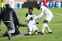 Daniel Afriyie Barnieh celebrating his goal with his teammates